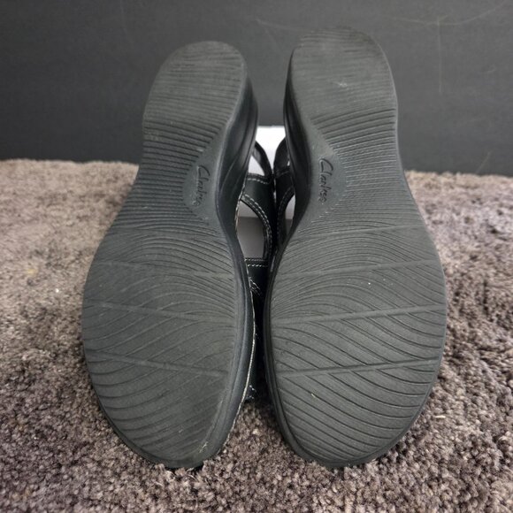 Clarks Merliah Style Black Leather Sandals Women's Size 8 Medium - Picture 10 of 12